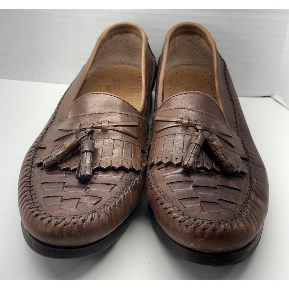Earth Shoe‎ Dale Men's Size 9 D Brown Leather Slip On Tasseled Loafer Flats